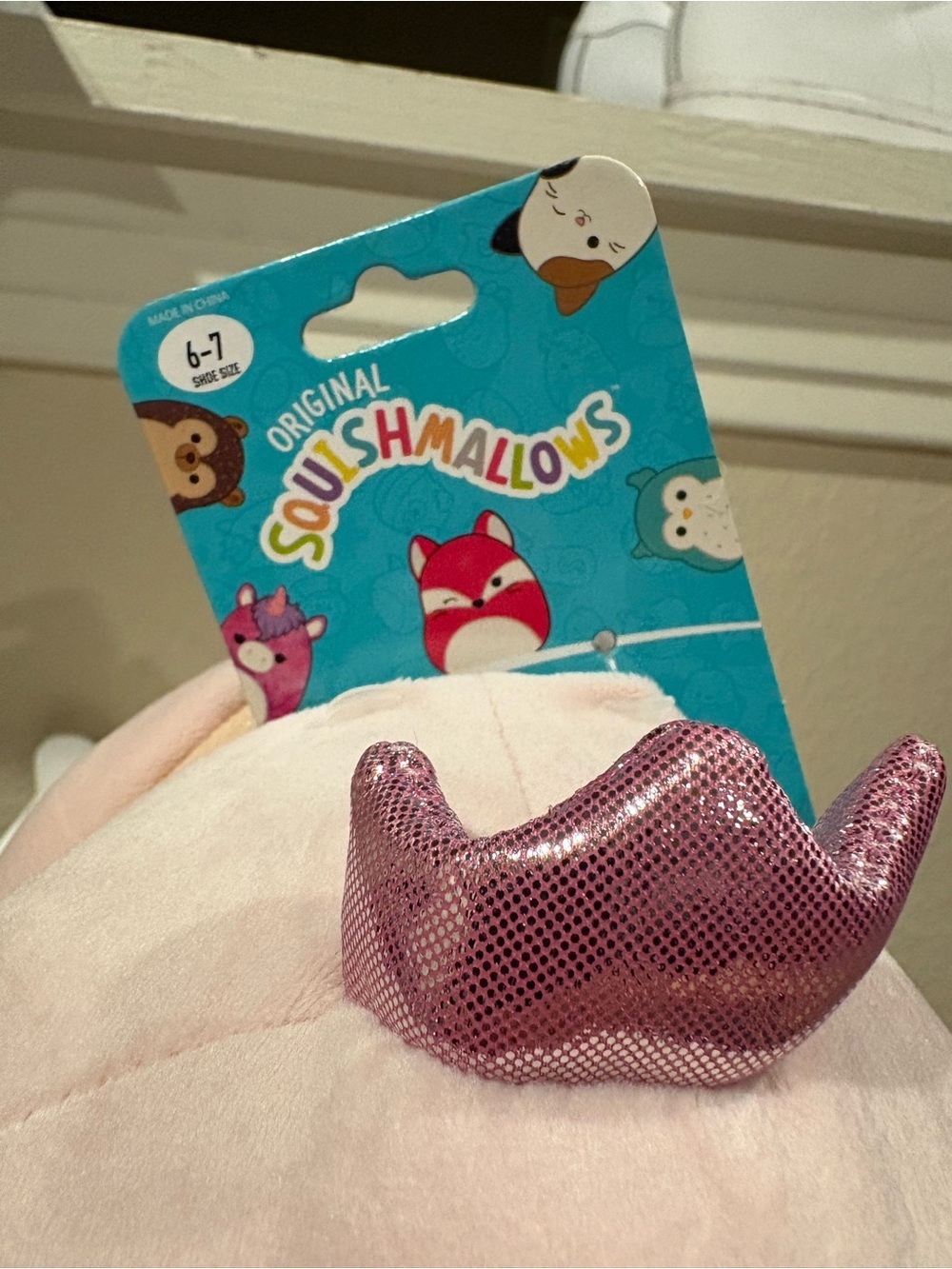 Squishmallow Plush Slippers Alyssa the Swan Kids Youth Size 6 / 7 Fast Shipping - Picture 10 of 10